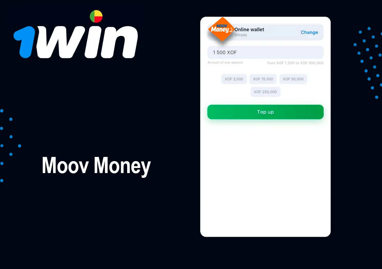 Approvisionner votre compte 1Win avec Moov Money